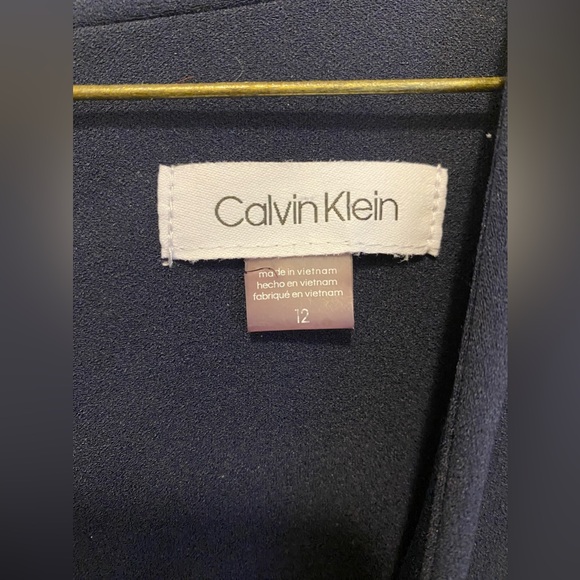 CALVIN KLEIN MIDI BELTED DRESS with back zipper Vneck short sleeve w/pockets - Picture 12 of 14